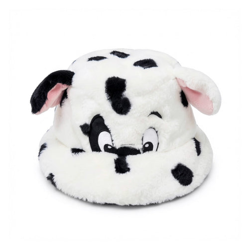 Bob peluche Les 101 Dalmatiens blanc à taches noires, visage brodé et oreilles, vue de face