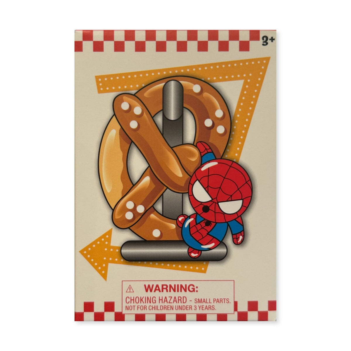 Boîte mystère Disney Parks Food – figurine Spider-Man avec bretzel, face