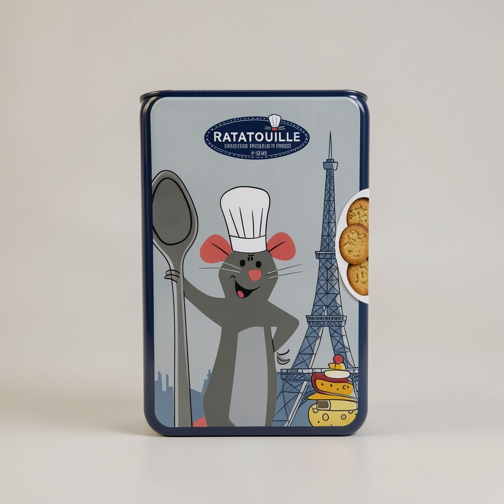 Boîte de sablés Ratatouille Disneyland Paris – photo studio de face