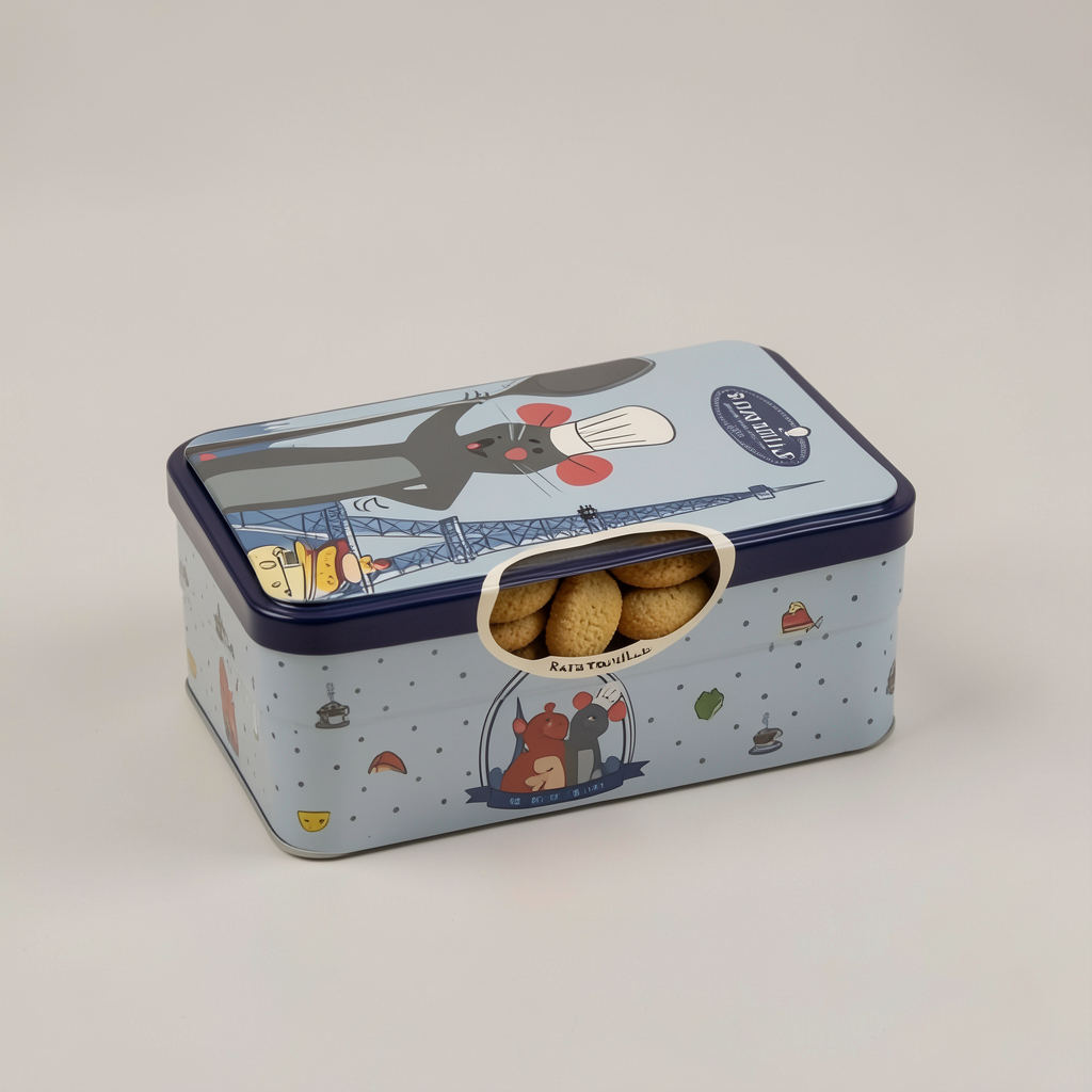 Boîte de sablés Ratatouille Disneyland Paris – photo studio trois-quarts