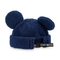 Bonnet sherpa bleu indigo avec oreilles Mickey et revers, vue arrière