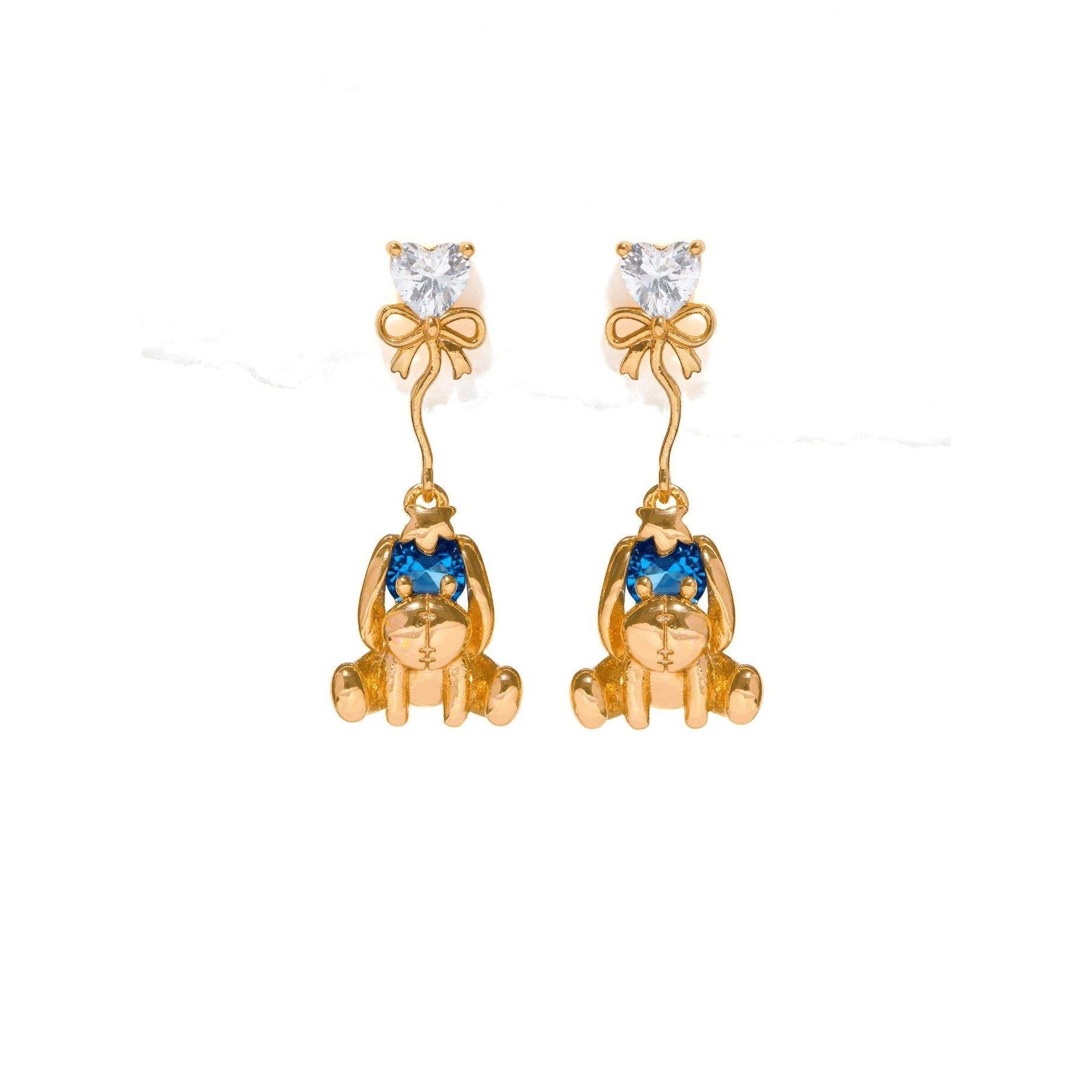Boucles d'oreilles Bourriquet Disney avec cœurs - détail