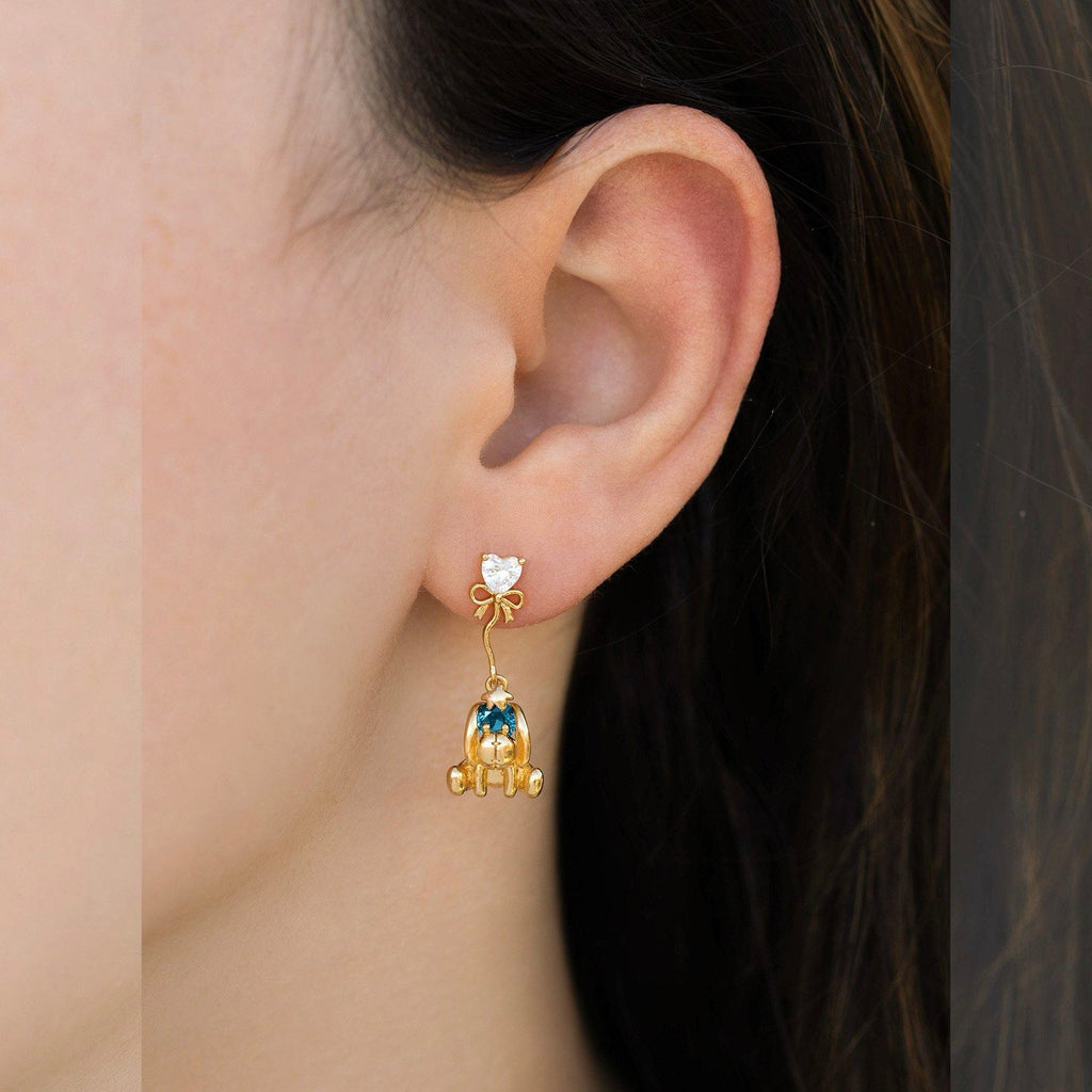 Boucles d'oreilles Bourriquet Disney avec cœurs - emballage