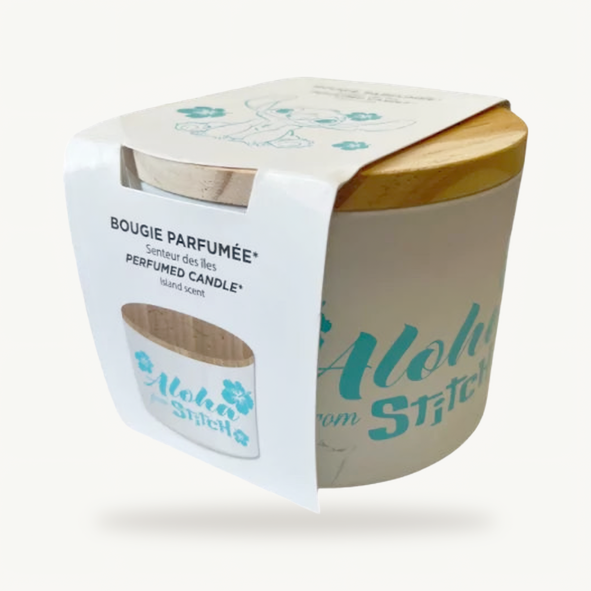 Bougie parfumée Stitch « Enjoy » – Disneyland Paris – photo studio – vue 1