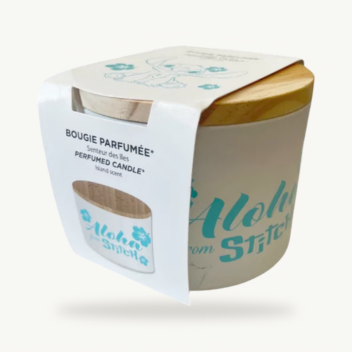 Bougie parfumée Stitch « Enjoy » – Disneyland Paris – photo studio – vue 1