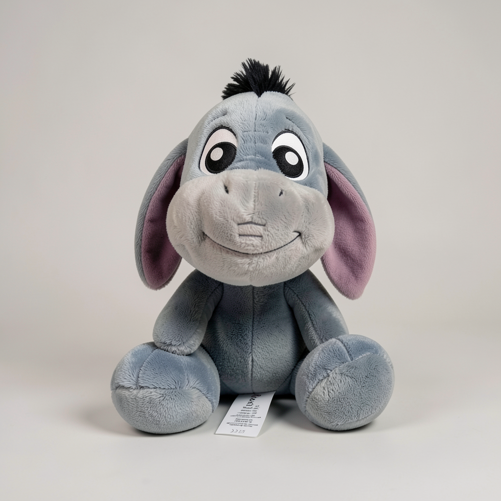 Peluche Bourriquet Big Feet vue trois-quarts – photo studio