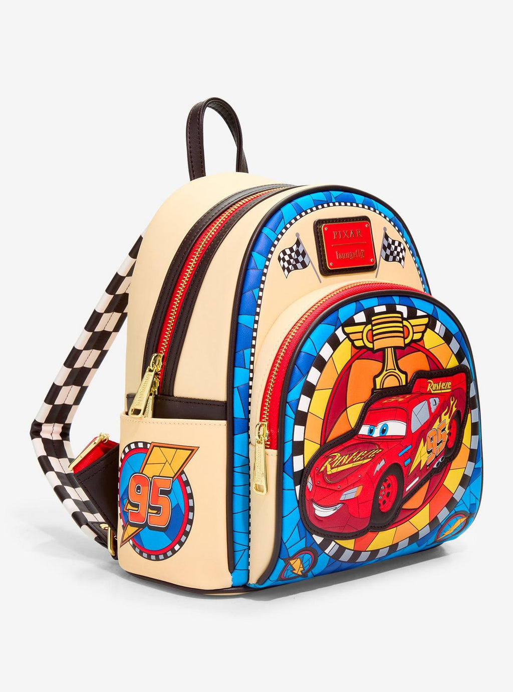 Mini sac à dos Loungefly Cars Flash McQueen Vitrail — vue complémentaire 2, BoxLunch 35968513