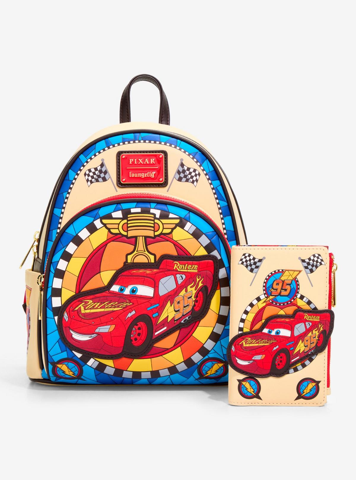 Mini sac à dos Loungefly Cars Flash McQueen Vitrail — vue complémentaire 5, BoxLunch 35968513