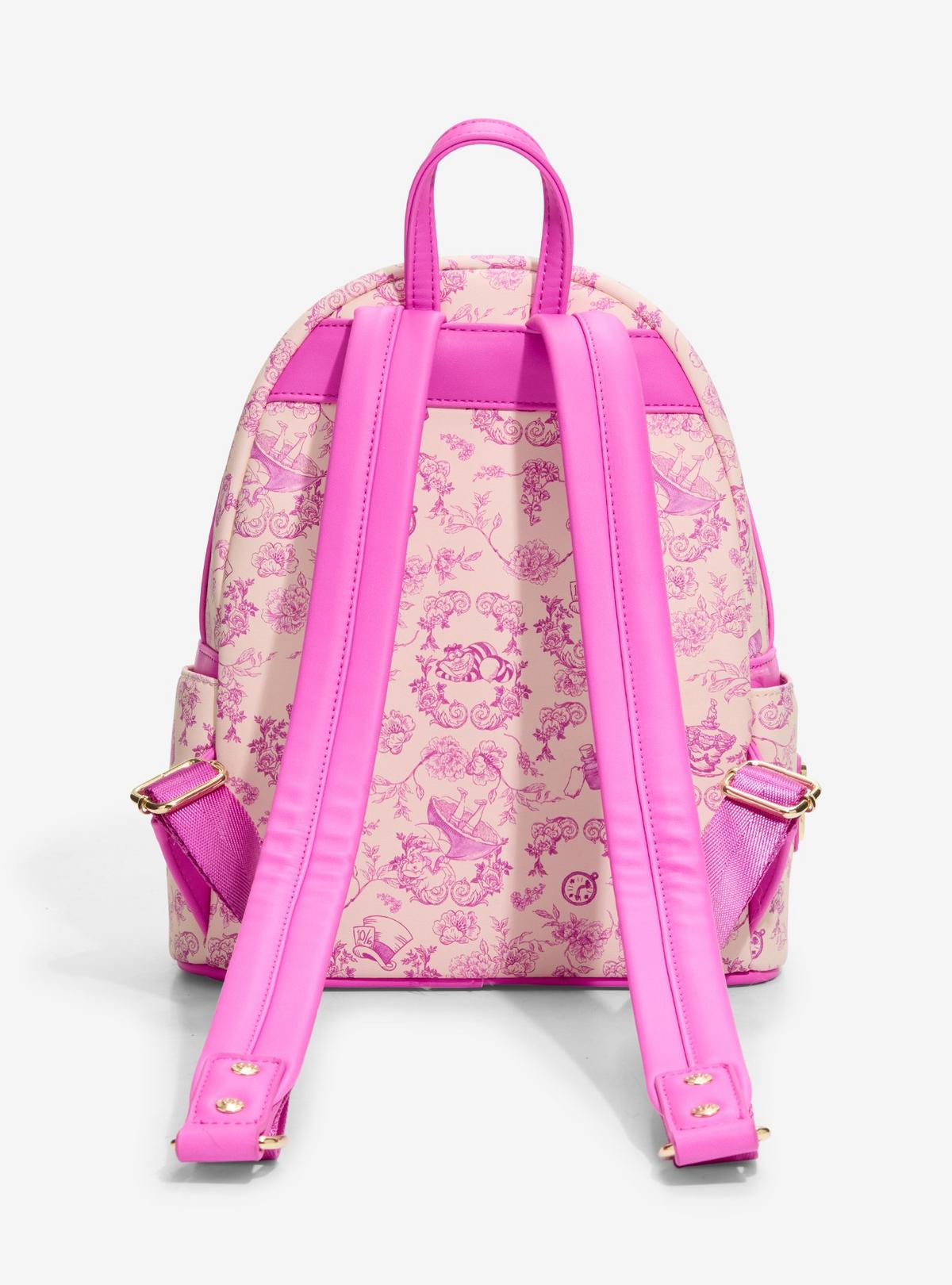 Mini sac à dos Loungefly Chat du Cheshire Floral — vue complémentaire 3, BoxLunch 36123902