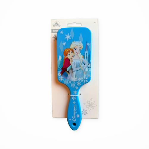Brosse à cheveux La Reine des Neiges avec Elsa et Anna – vue de face sur fond blanc