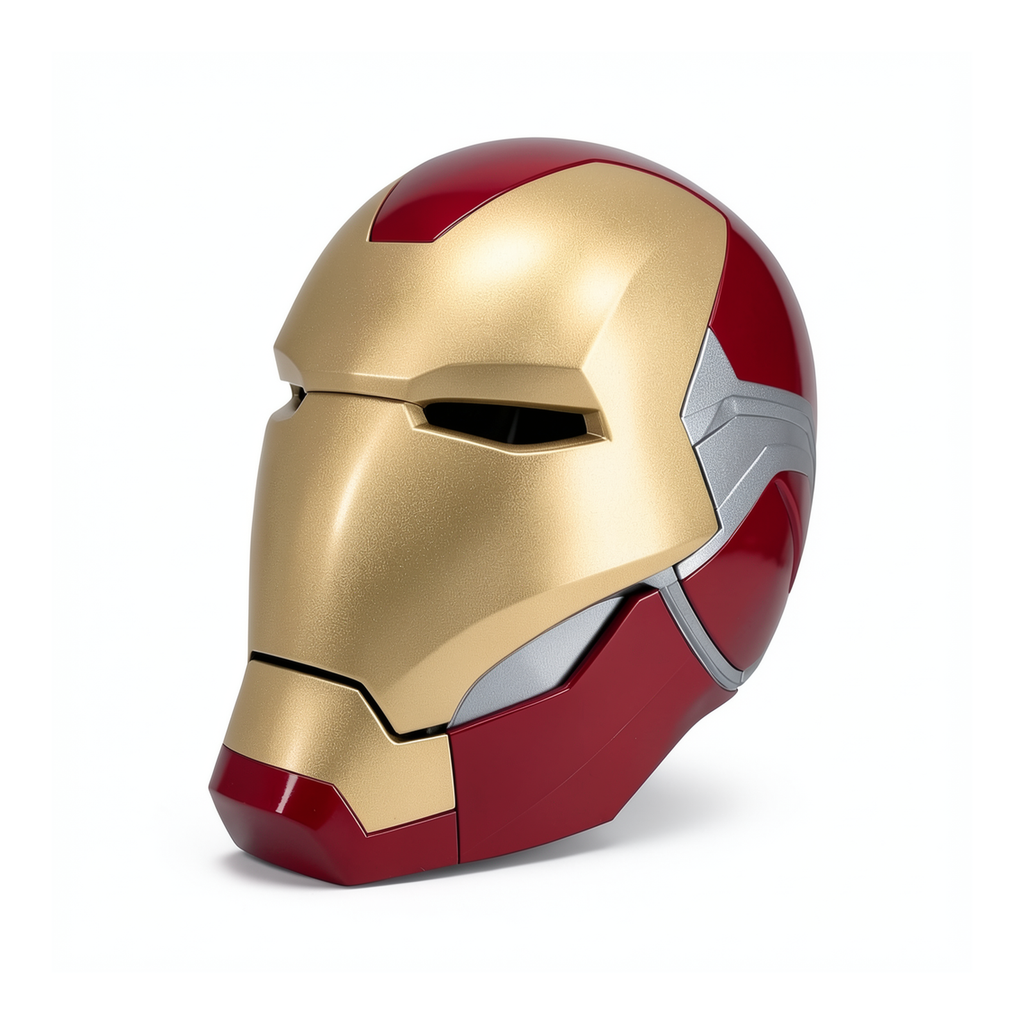 Casque collector Iron Man – Disney Hotel New York – The Art of Marvel — trois-quarts droit sur fond blanc
