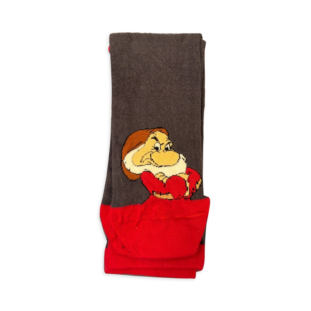 Chaussettes Grincheux Grumpy Disney gris et rouge - détail personnage