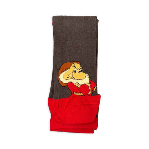 Chaussettes Grincheux Grumpy Disney gris et rouge - détail personnage