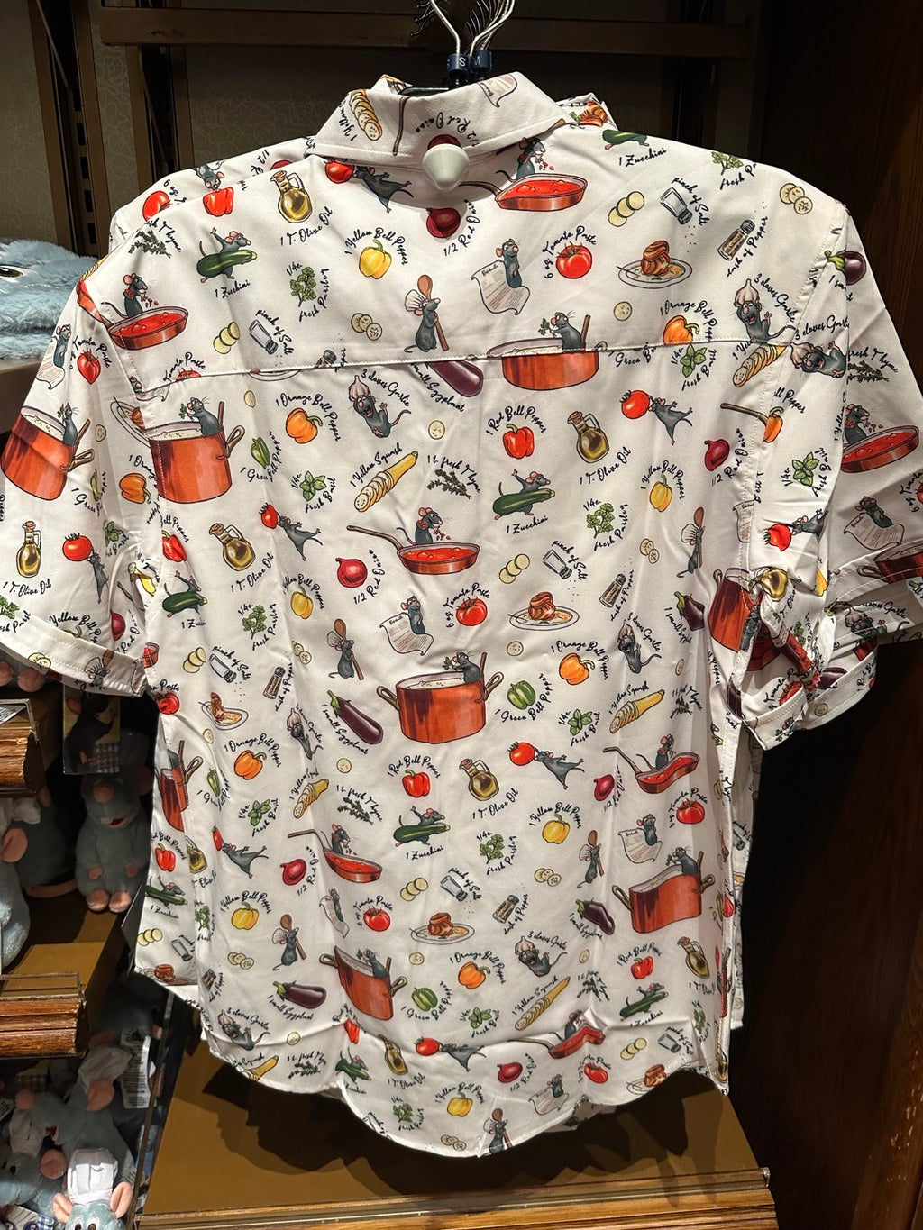 Dos chemise Ratatouille motifs cuisine Rémy Disneyland Paris