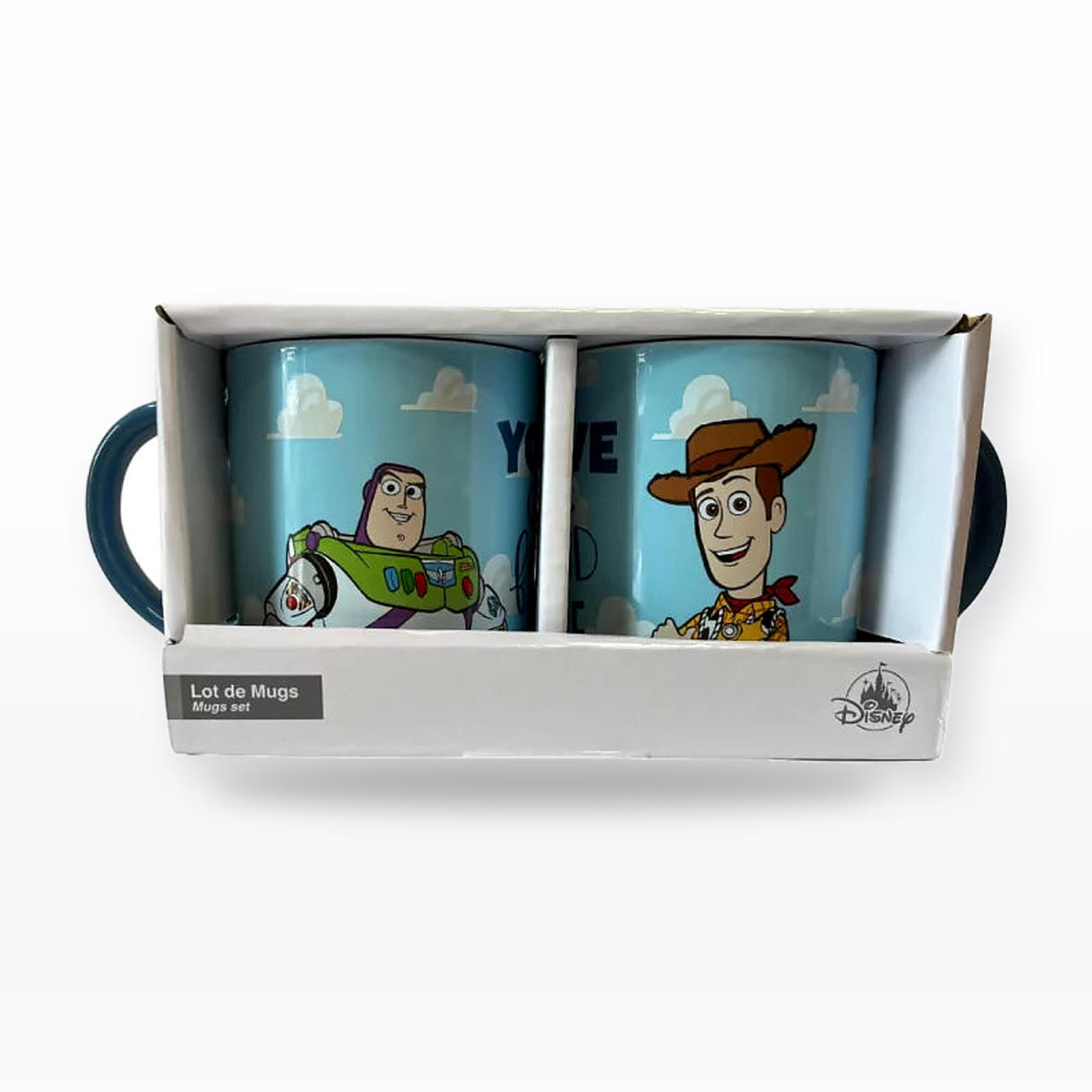 Duo de mugs Buzz et Woody – vue de face en studio