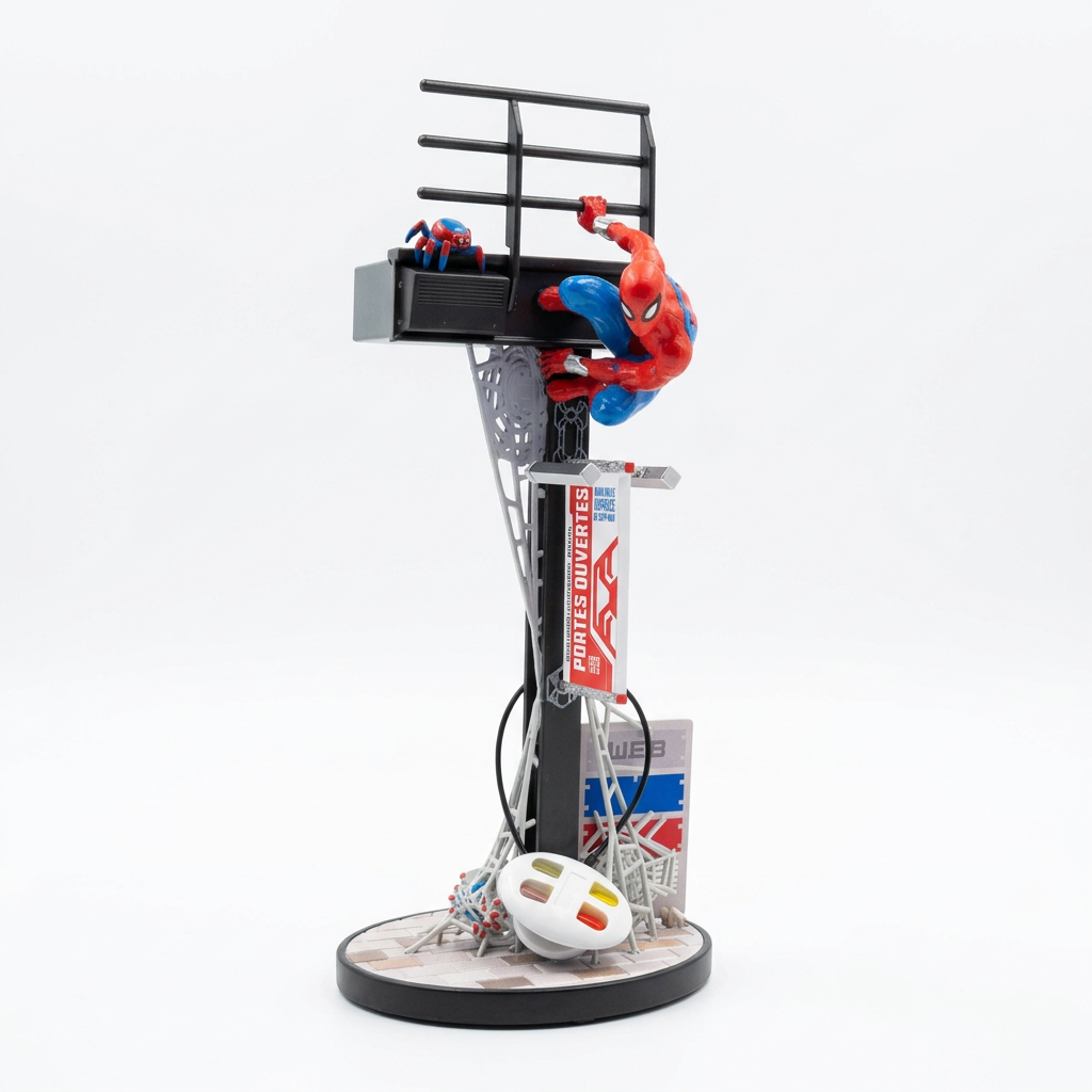 Figurine Spider-Man W.E.B. sur fond blanc