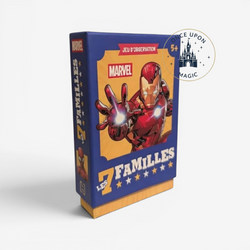 Schachtel des Marvel-7-Familien-Kartenspiels mit Iron Man