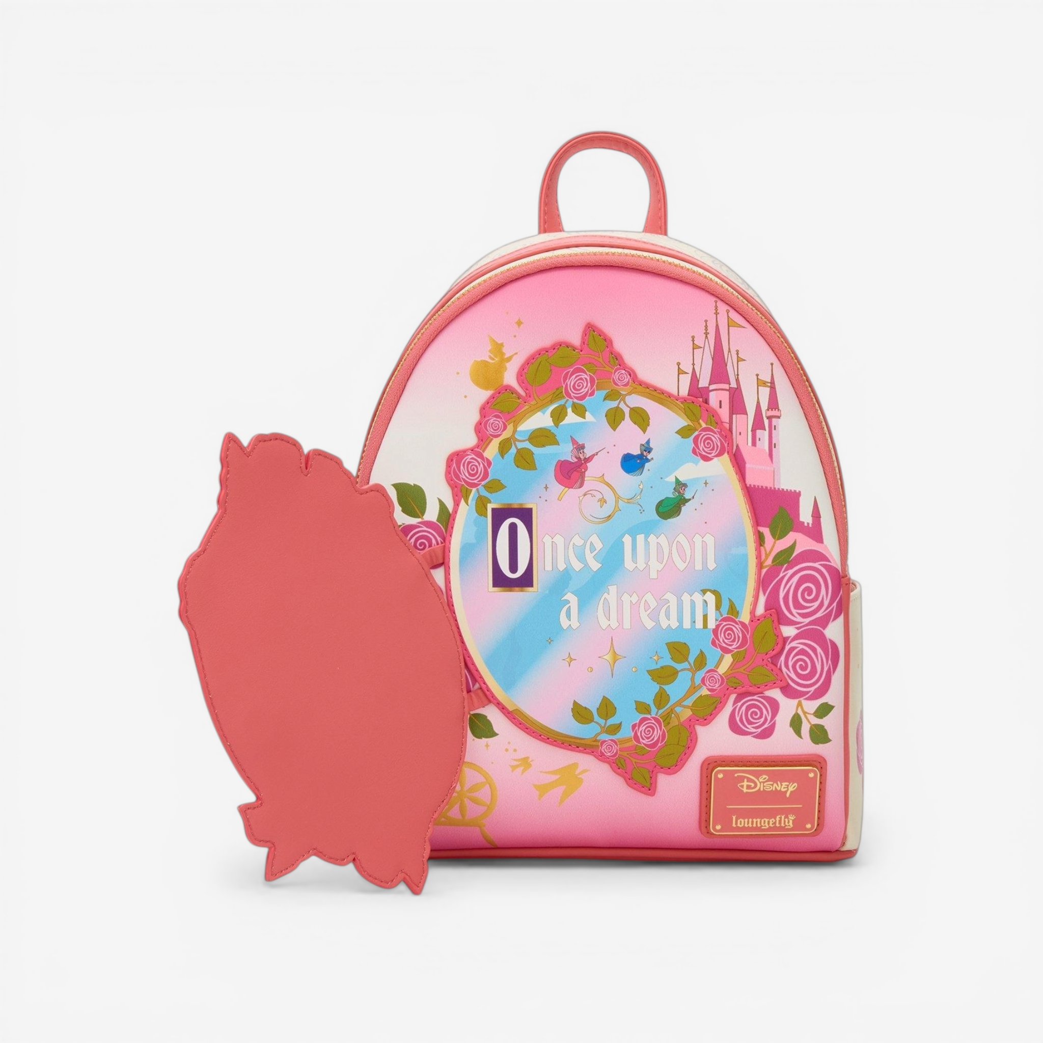 Loungefly Mini Rucksack Disney Dornröschen Aurora Blumen Magnetverschluss - US-Import