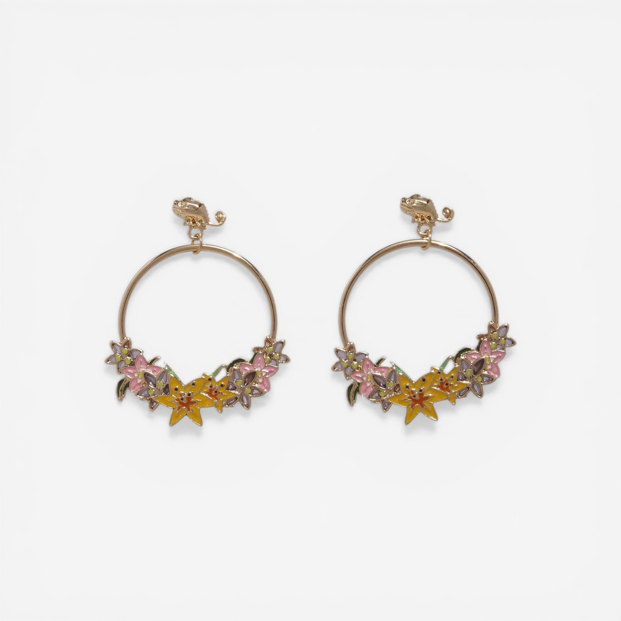 Boucles d'Oreilles Disney Raiponce Créoles Florales & Pascal – Import US
