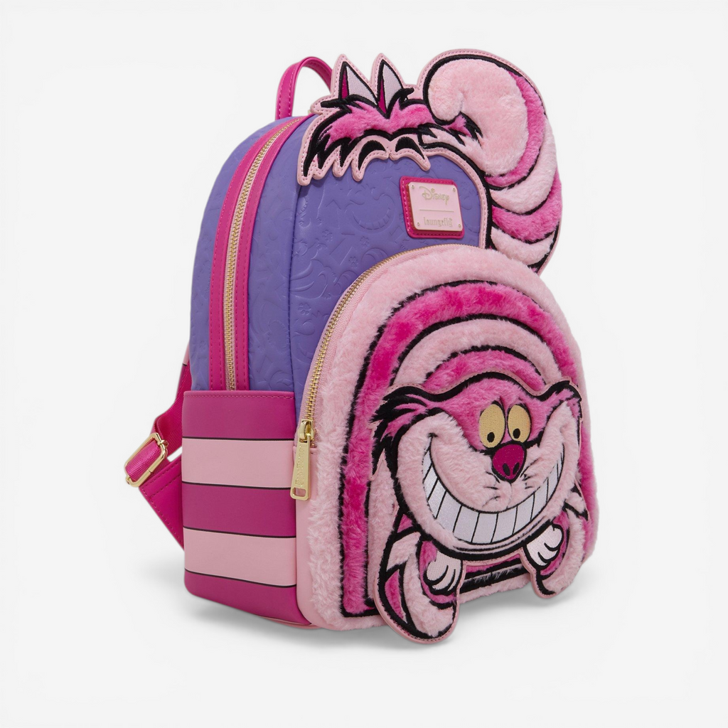 Loungefly Mini Sac à dos Alice au Pays des Merveilles Chat du Cheshire Fuzzy – Import US