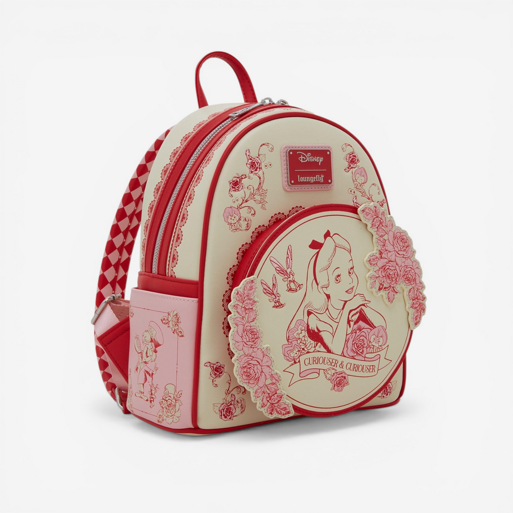 Loungefly Mini Sac à dos Alice au Pays des Merveilles Floral Tonal – Import US