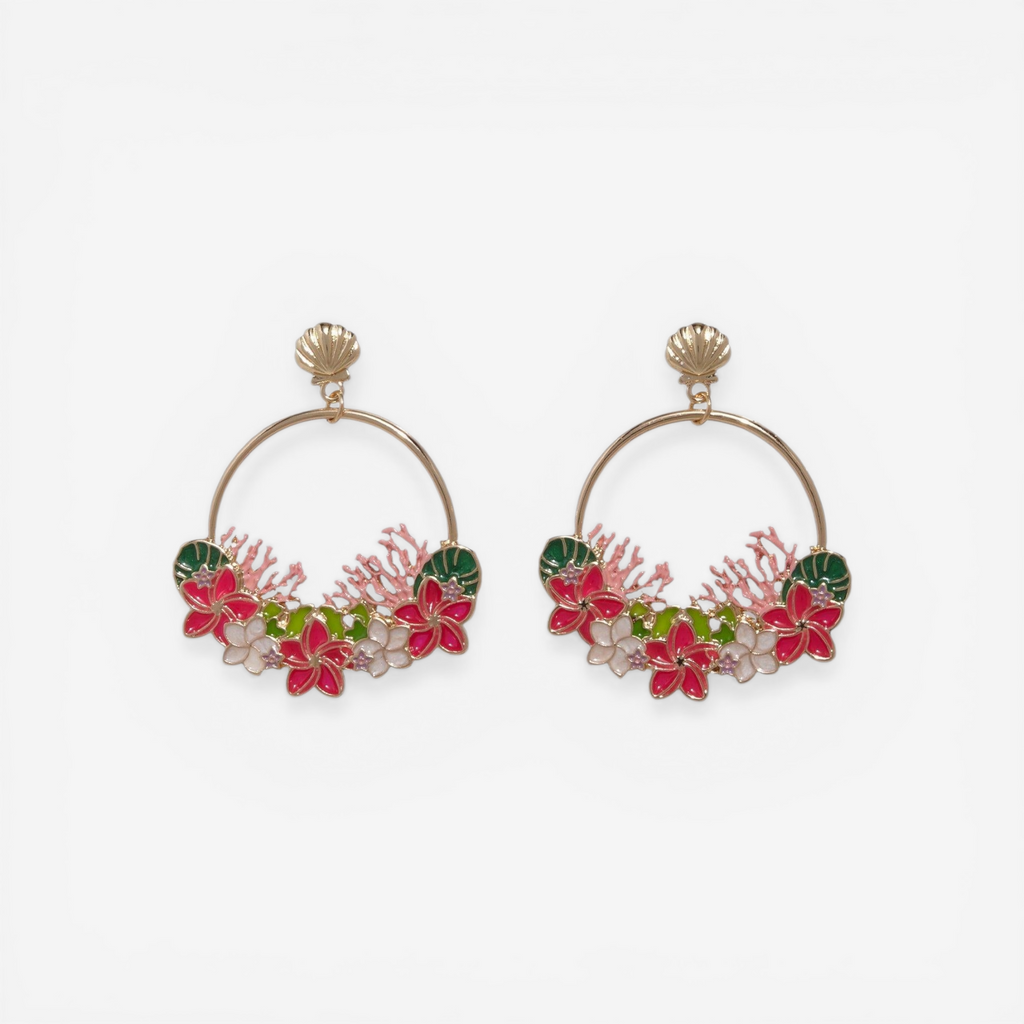Disney The Little Mermaid Ariel Floral Shell Earrings – US Import