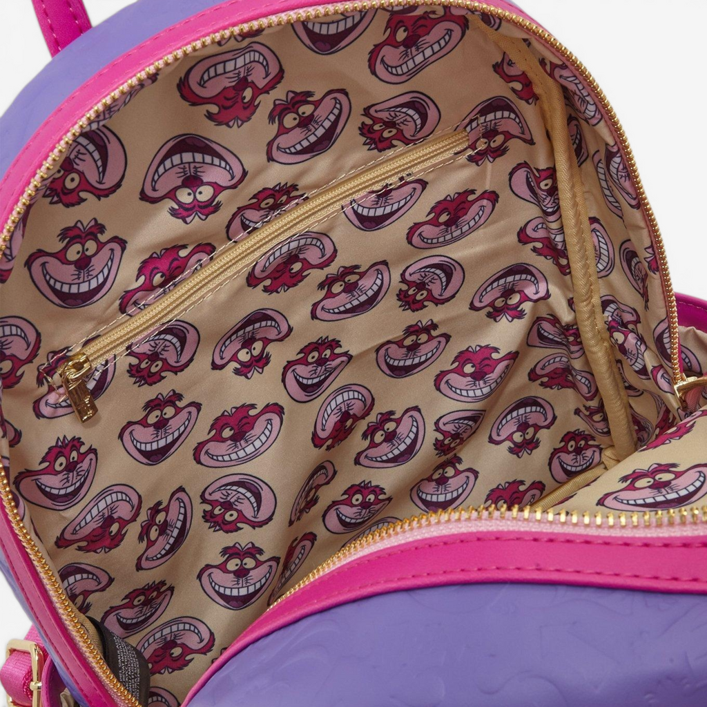 Loungefly Mini Sac à dos Alice au Pays des Merveilles Chat du Cheshire Fuzzy – Import US