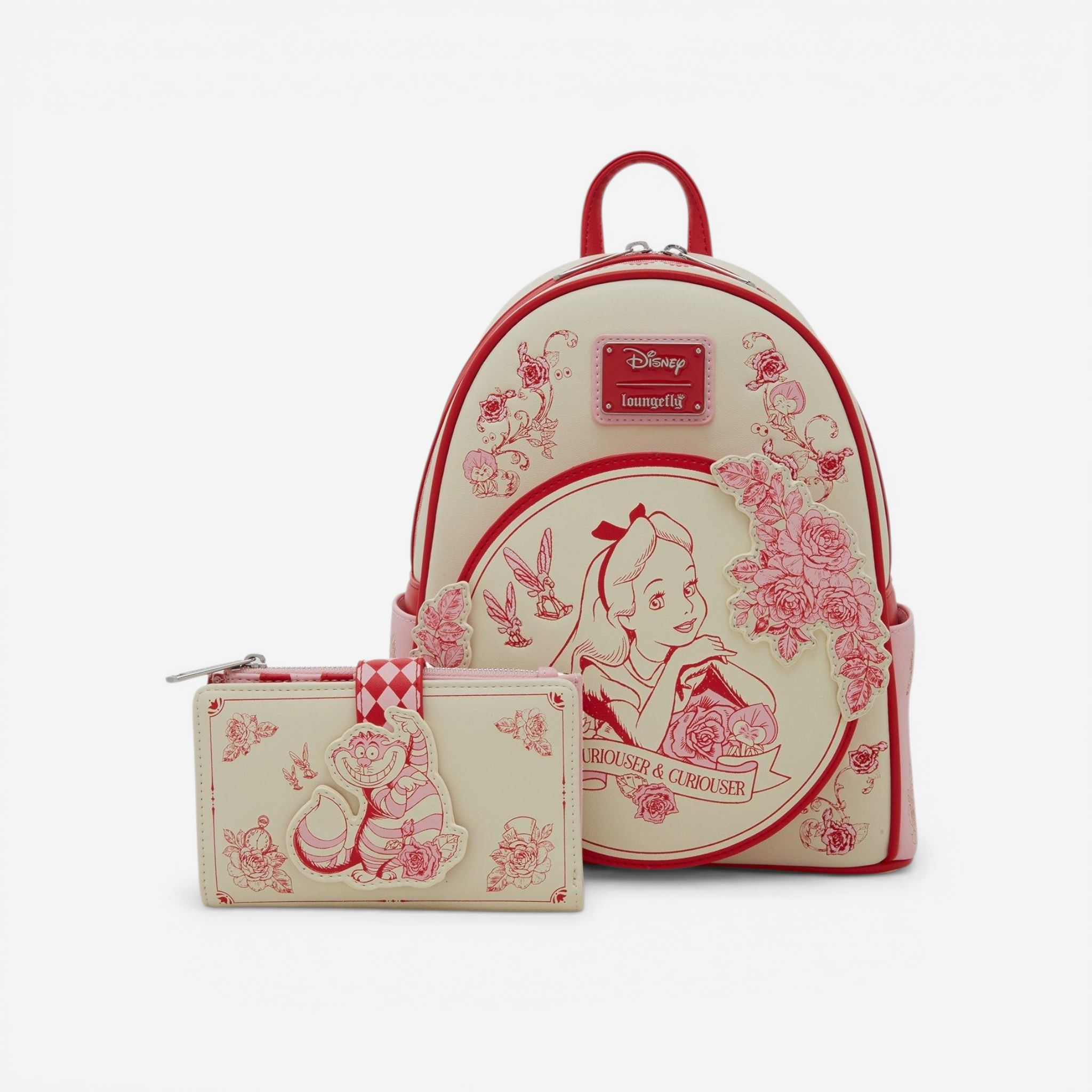 Loungefly Mini Sac à dos Alice au Pays des Merveilles Floral Tonal – Import US