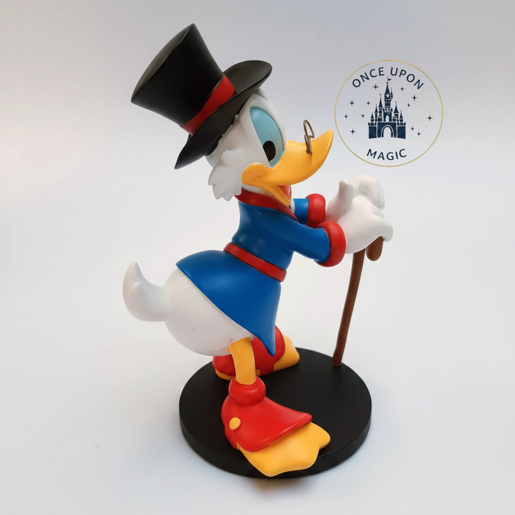 Détail de la figurine Picsou avec lunettes et canne