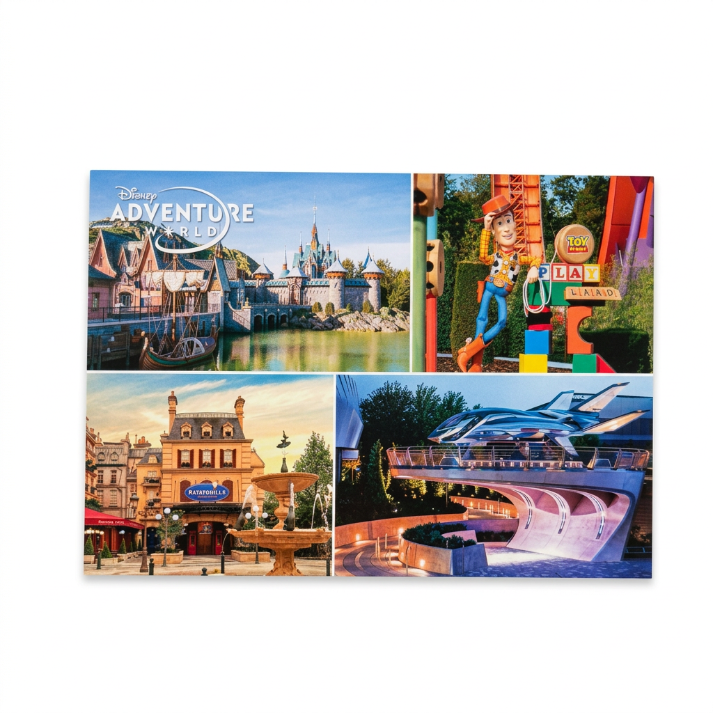 Carte postale Disney Adventure World – Montage quatre photos – Disneyland Paris