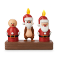 Figurine de Noël Tic et Tac avec bougies sur socle bois – Disneyland Paris