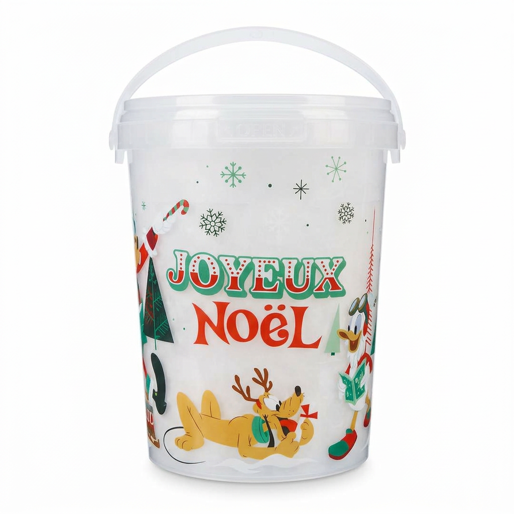 Barbe à papa vanille – Seau Noël Mickey et ses amis – Disneyland Paris