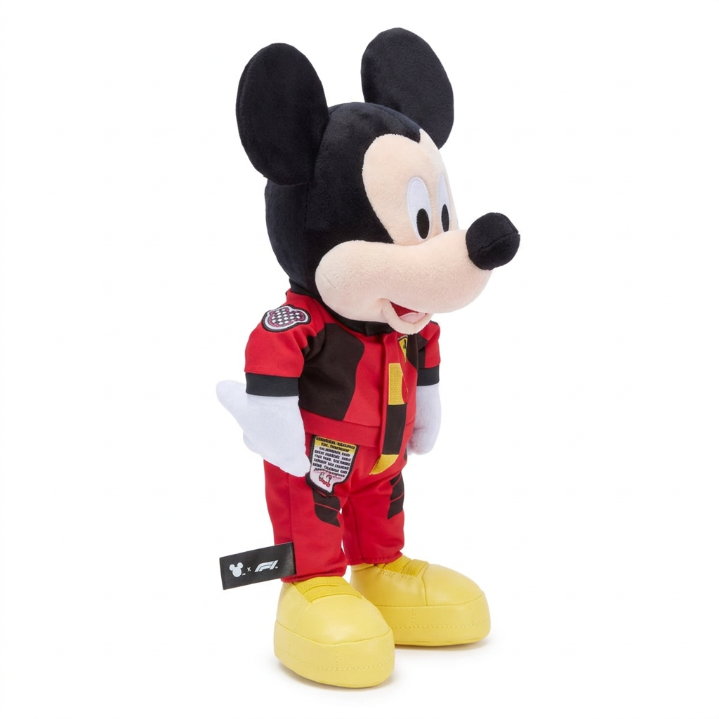 Peluche Mickey pilote Formula 1 rouge avec casque – Disneyland Paris