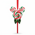 Ornement de Noël Arribas – Sucette tête de Mickey rouge, blanc et vert – Disneyland Paris