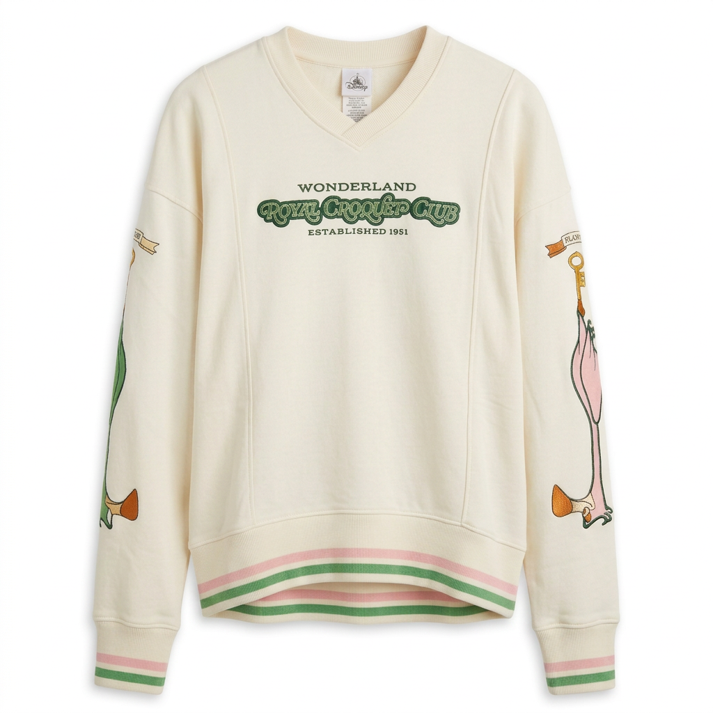 Sweatshirt Alice – Wonderland Royal Croquet Club crème à col V – Disneyland Paris