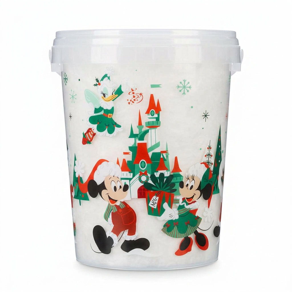Barbe à papa vanille – Seau Noël Mickey et ses amis – Disneyland Paris