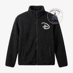 Veste polaire Disney noire à fermeture zippée, vue de face