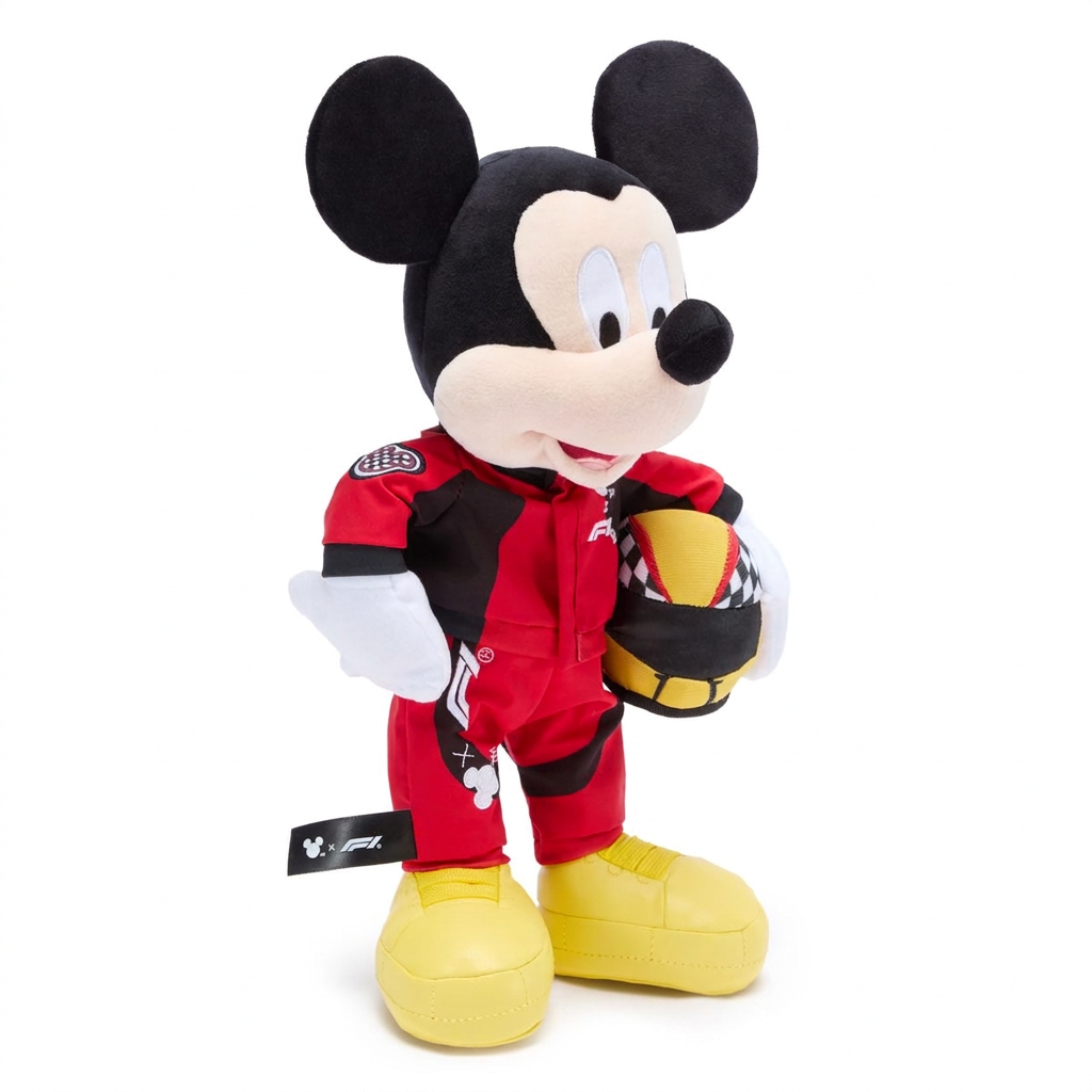 Peluche Mickey pilote Formula 1 rouge avec casque – Disneyland Paris