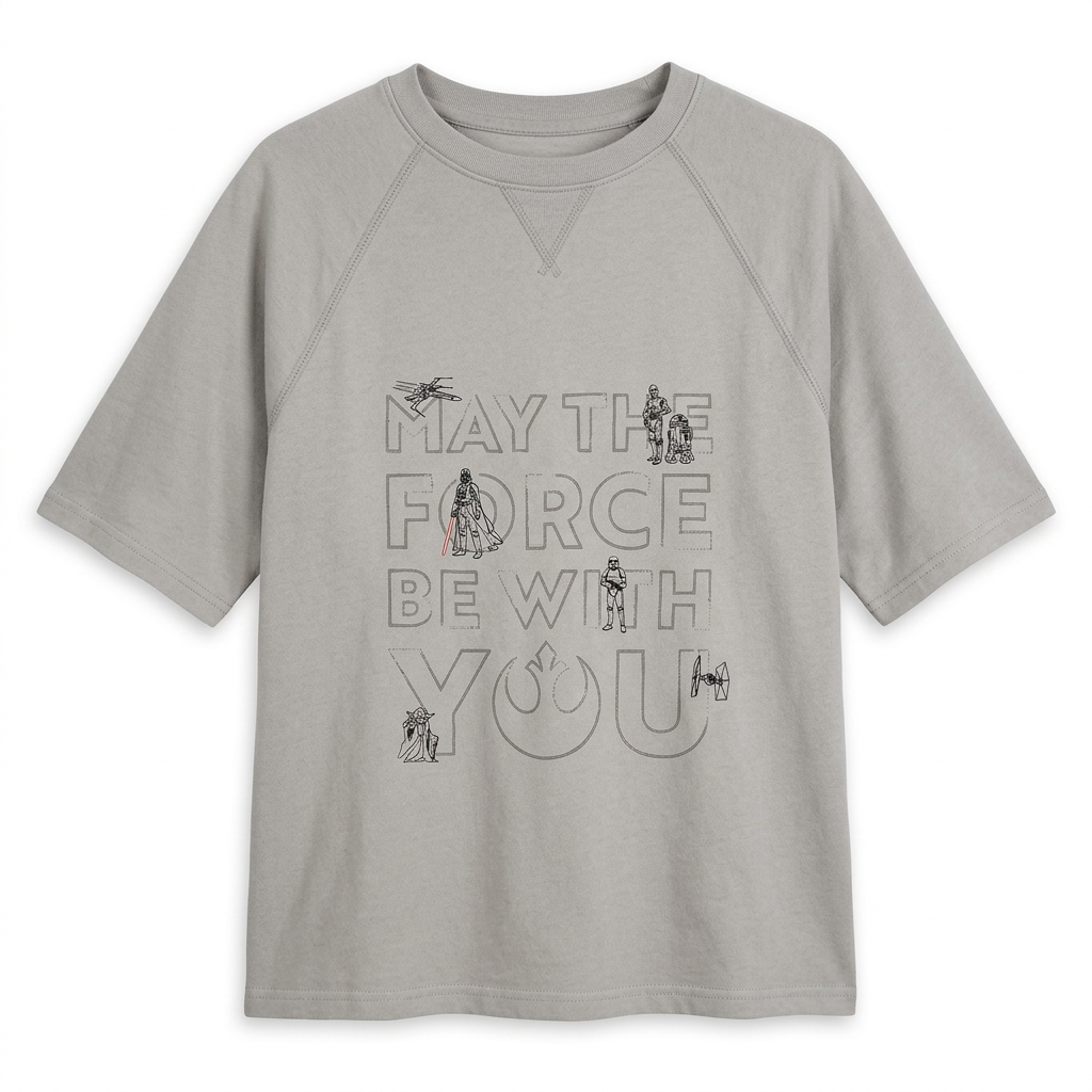 T-shirt gris Star Wars « May the Force Be With You » – Disneyland Paris