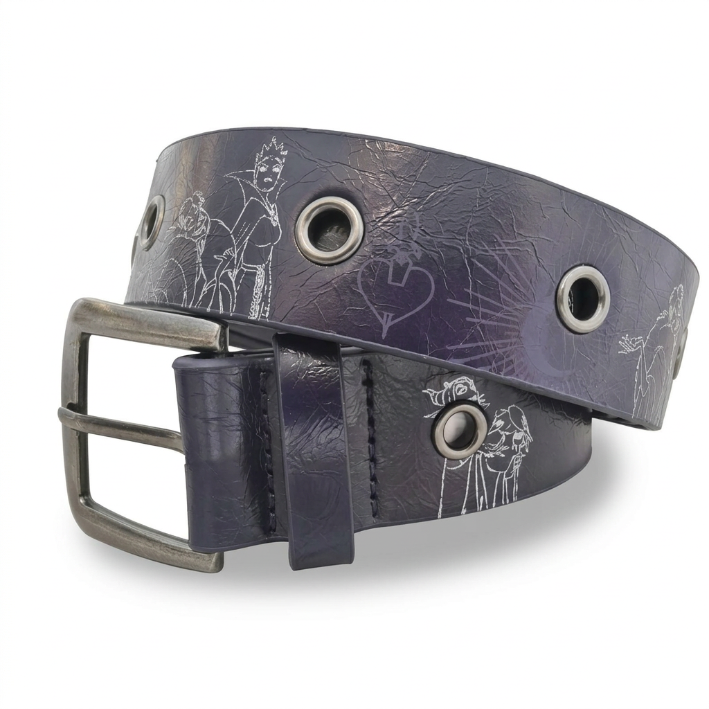Ceinture noire Disney Villains à motifs métallisés – Disneyland Paris