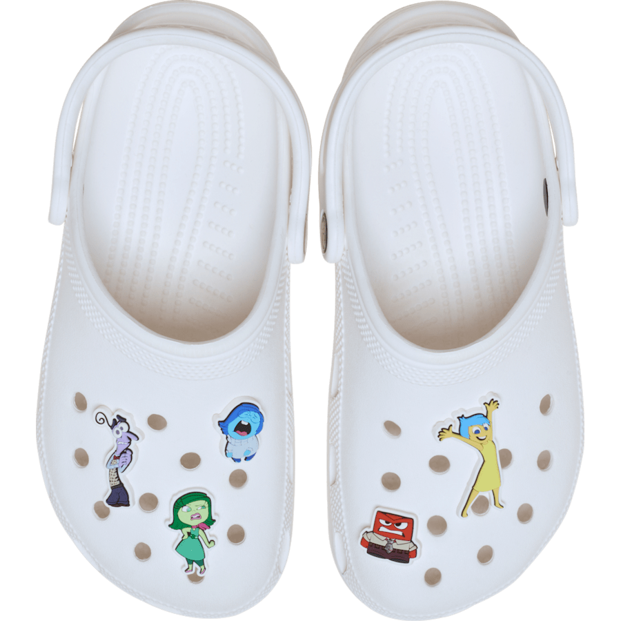 Jibbitz Alles steht Kopf an weißen Crocs-Clogs – Schuhe nicht enthalten