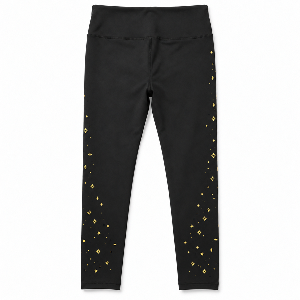 Legging Les Aristochats noir à étoiles dorées Disneyland Paris, vue de dos sur fond blanc.