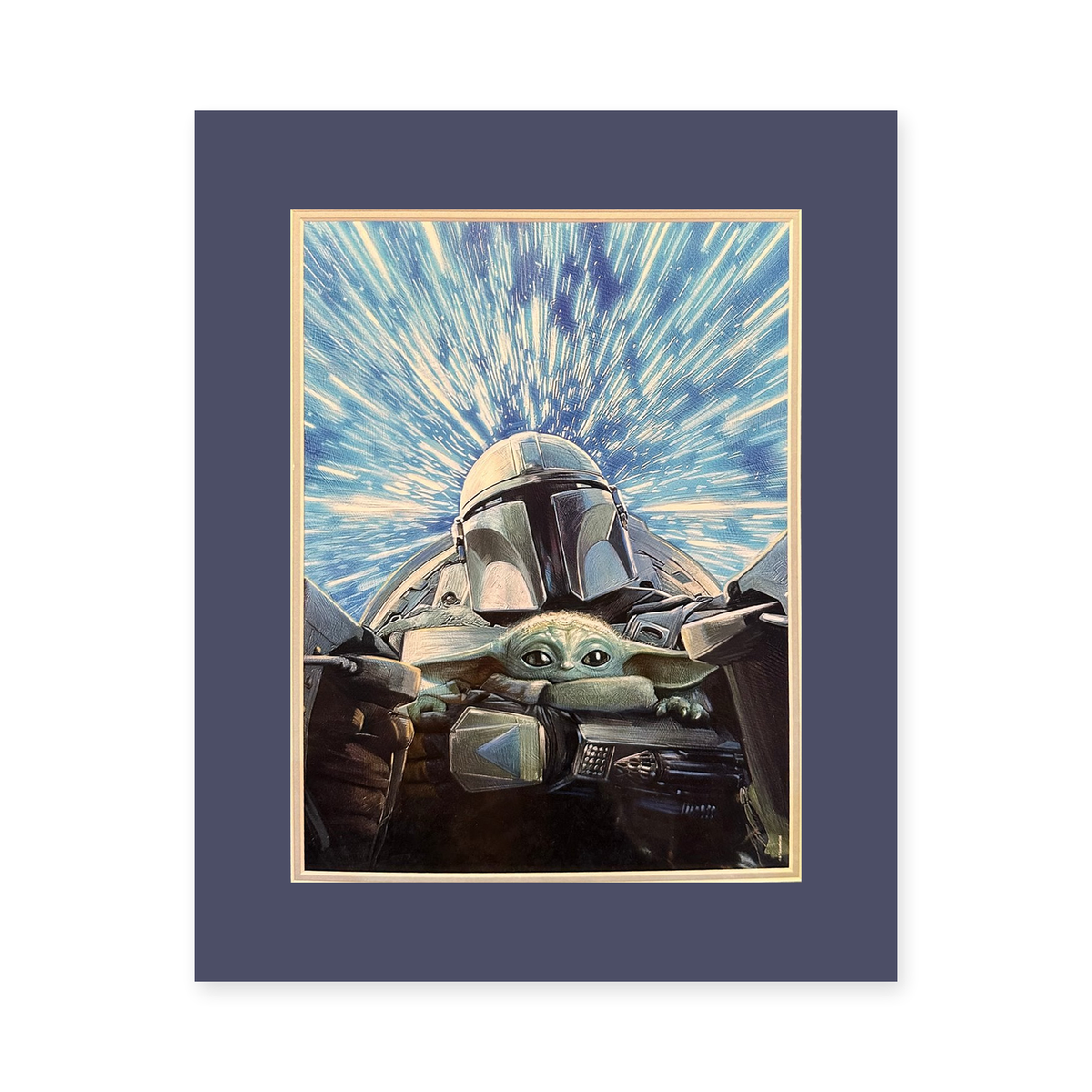 Lithographie Star Wars Mandalorian – Disneyland Paris — vue studio sur fond blanc