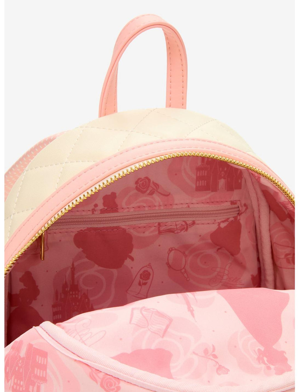 Mini sac à dos Loungefly Disney La Belle et la Bête Belle matelassé – détails brodés