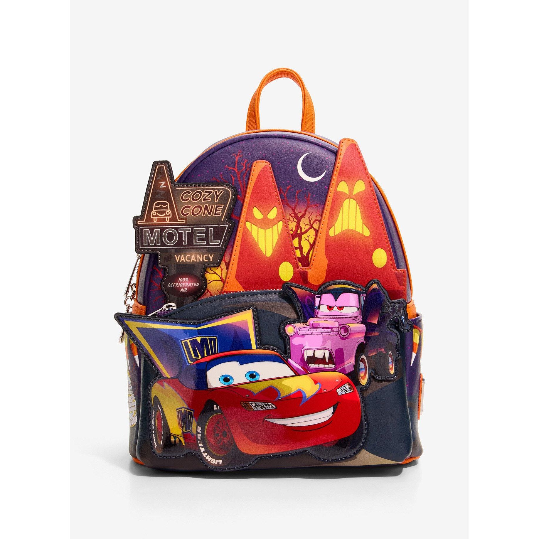 Mini sac à dos Loungefly Cars Halloween phosphorescent - vue de face