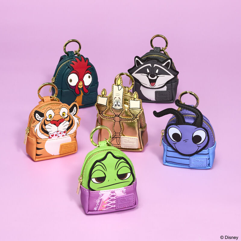 Mini sacs Loungefly Disney Princess Sidekicks - Hei Hei, Pascal, Rajah, Meeko, Cri-Kee et Lumière