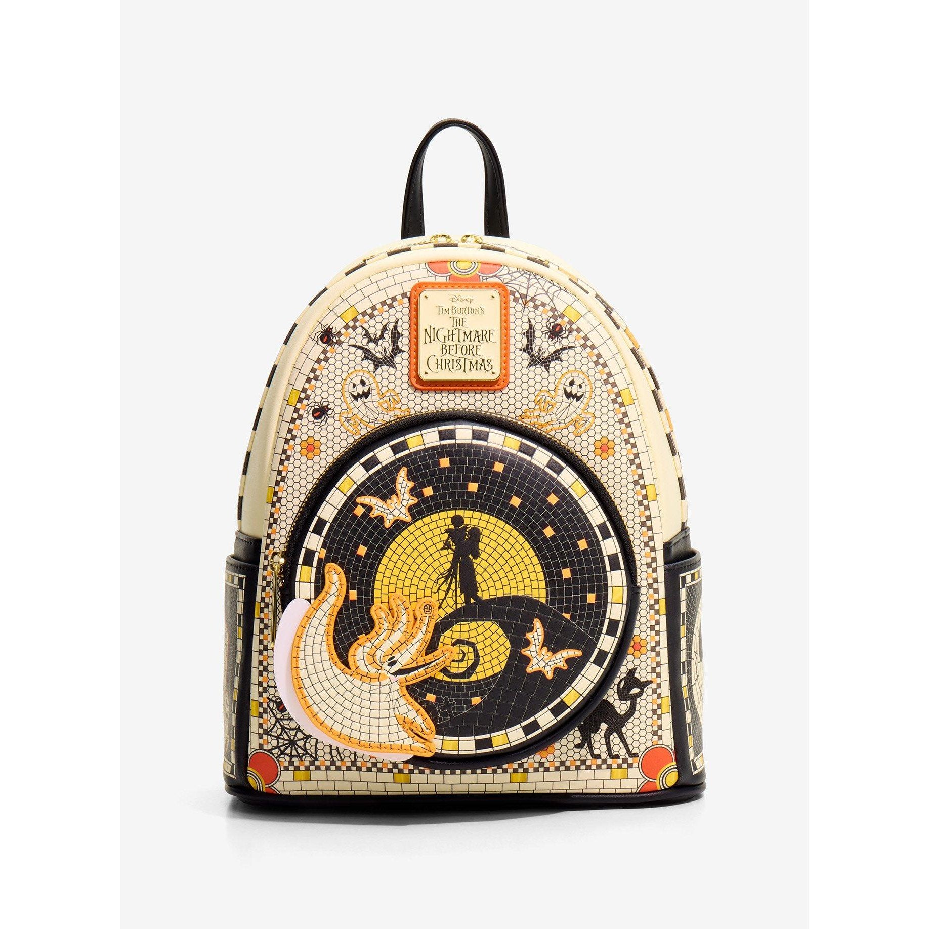 Mini sac à dos Loungefly Jack Sally et Zero mosaïque - vue de face