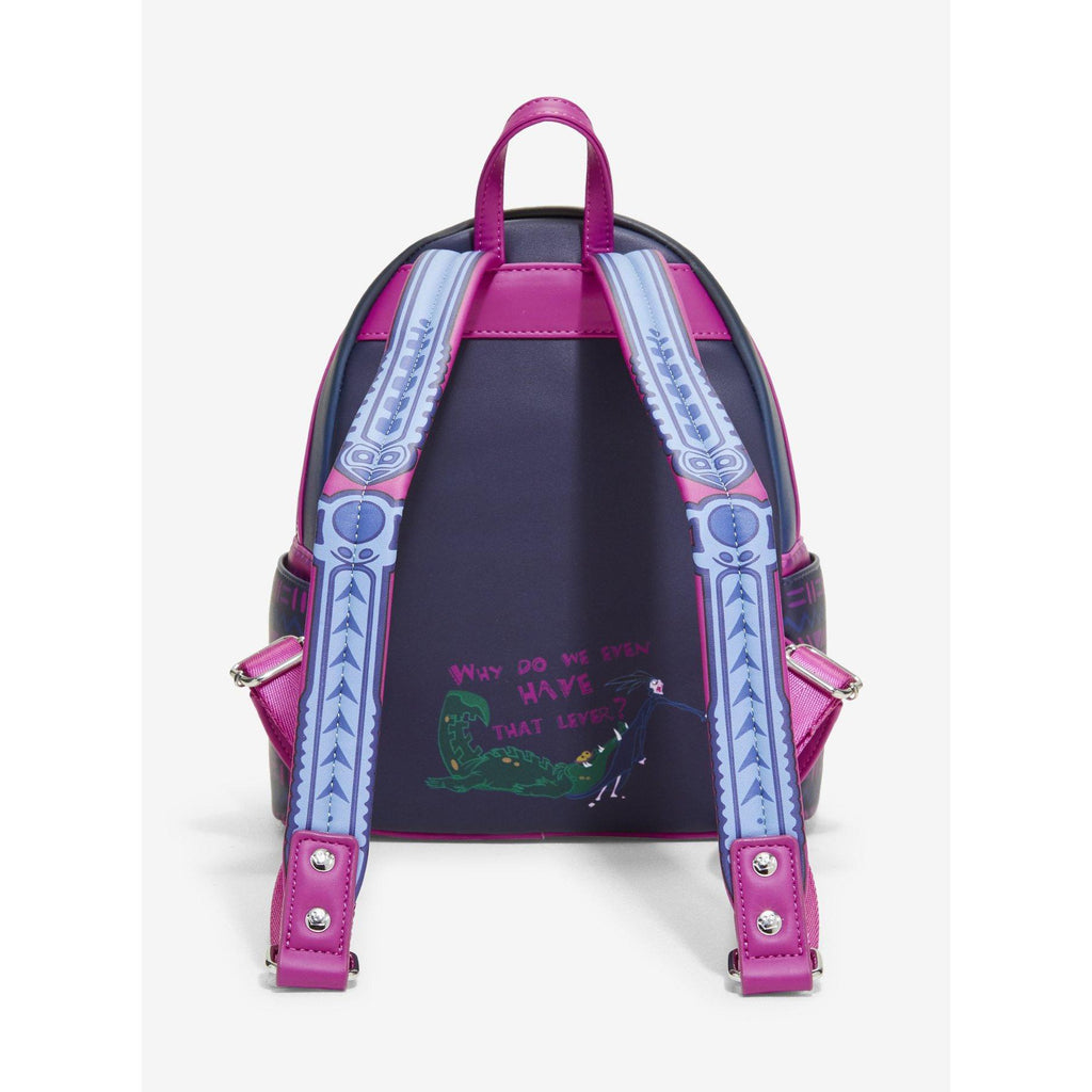Mini sac à dos Loungefly Kronk et Yzma montagnes russes - vue de côté