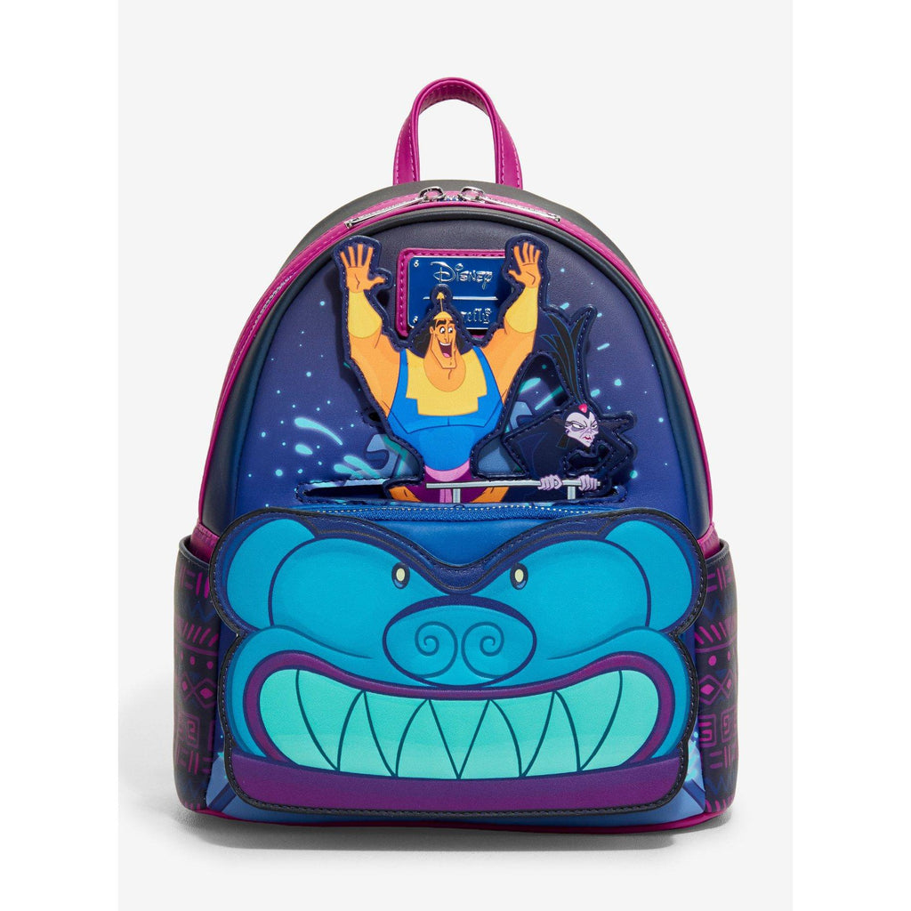 Mini sac à dos Loungefly Kronk et Yzma montagnes russes - vue de face