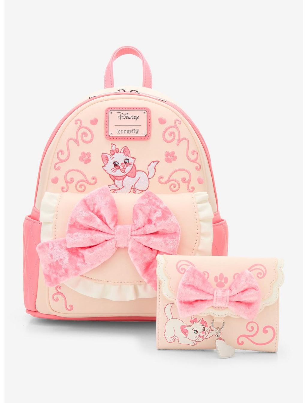 Mini sac à dos Loungefly Disney Les Aristochats Marie avec nœud en velours – détails